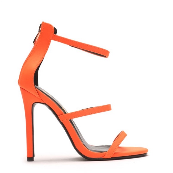 Blazing Fierce Orange Triple Strapped Heels!!! - Picture 3 of 8